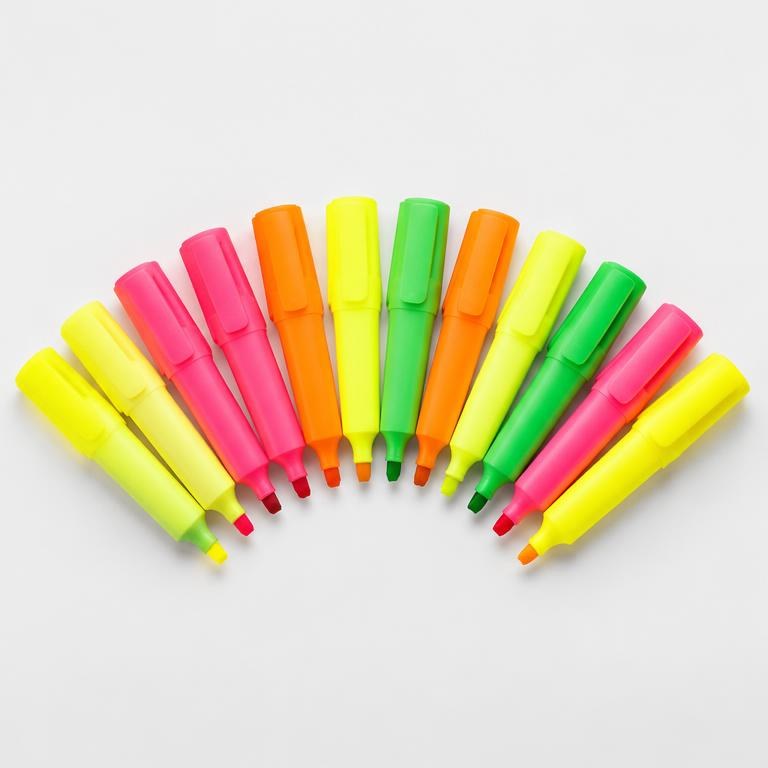 Highlighters, Assorted, 12-Pack