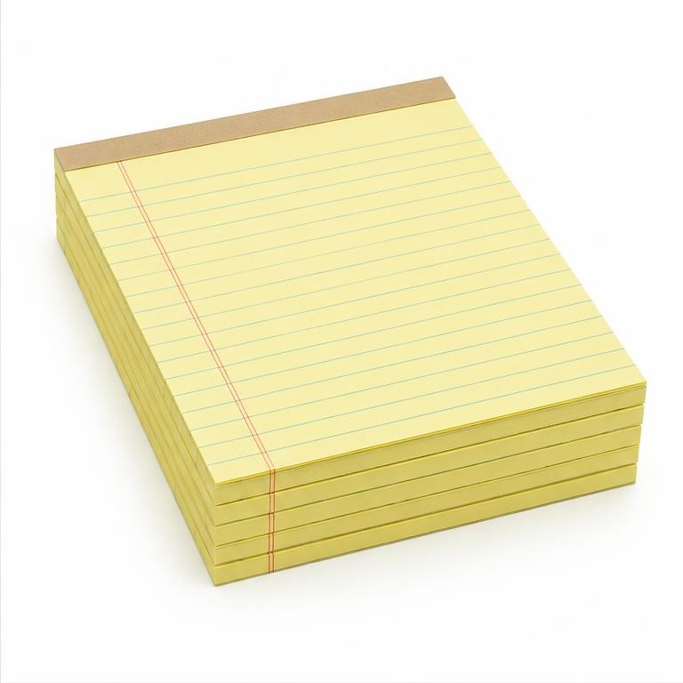 Legal Pads, 8.5 x 11, Canary, 12-Pack